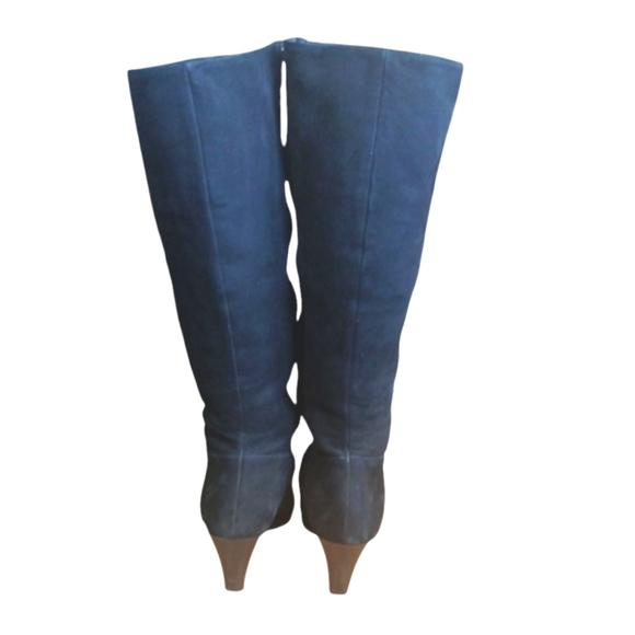 R.S.V.P. Black Suede Knee High Boots Women's Tall Pointed Toe Heeled Boots sz 8 - Picture 8 of 13
